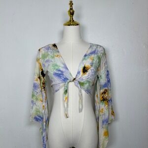 valija flare white blue yellow black y2k crop top artsy festival boho rave fairy